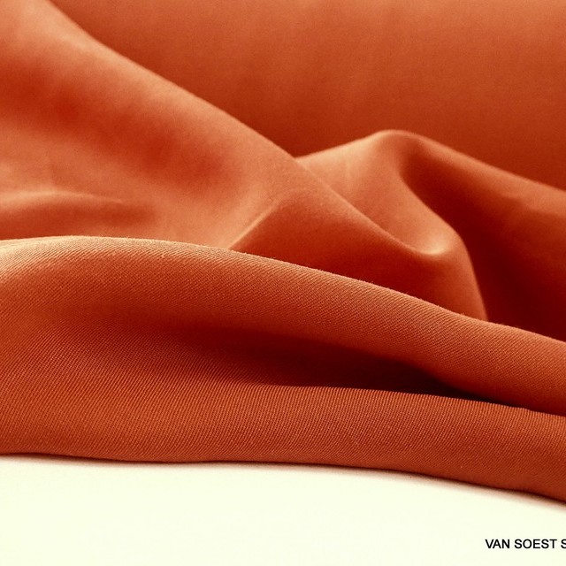 100% Tencel™ fine twill in Bright Orange color | View: 100% Tencel™ fine twill in Bright Orange color