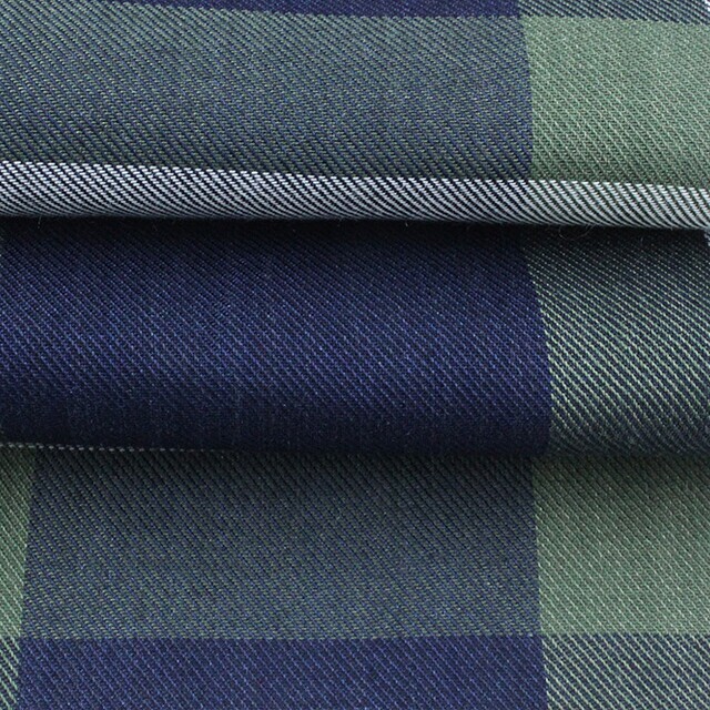 100% Tencel™ yarn-dyed check in olive-white-navy | View: 100% Tencel™ yarn-dyed check in olive-white-navy