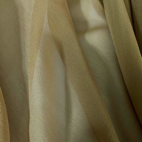 100% Silk Crepe Georgette Chiffon high twisted yarn Mud Green | View: 100% Silk Crepe Georgette Chiffon high twisted yarn Mud Green