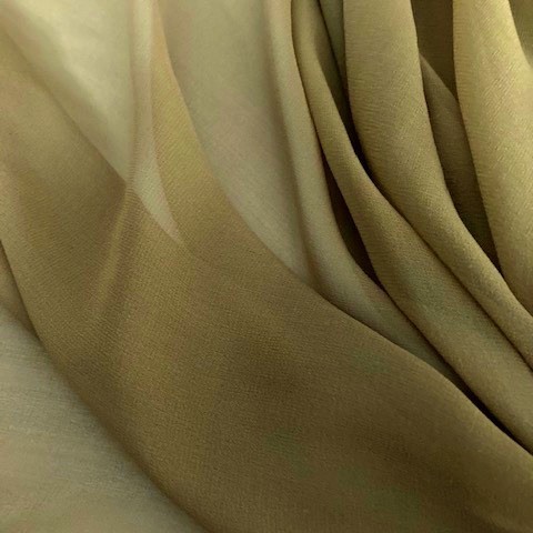 100% Silk Crepe Georgette Chiffon high twisted yarn Mud Green | View: 100% Silk Crepe Georgette Chiffon high twisted yarn Mud Green