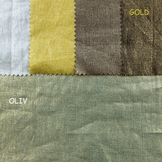 Mit Gold Lüster überzogenes Leinen-Rayon Farbe Oliv | Ansicht: Mit-Gold-Luester-ueberzogenes-Leinen-Rayon-Farbe-Oliv