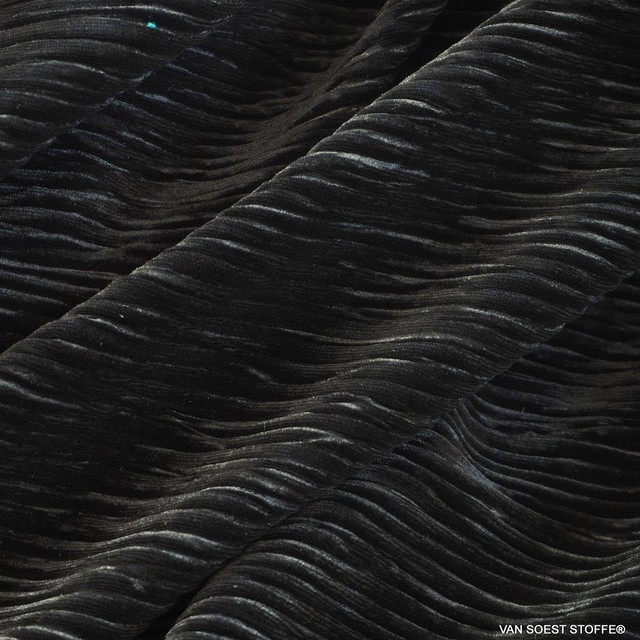 Crepe velvet prewashed with high stretch deep black | View: Crepe velvet prewashed with high stretch deep black
