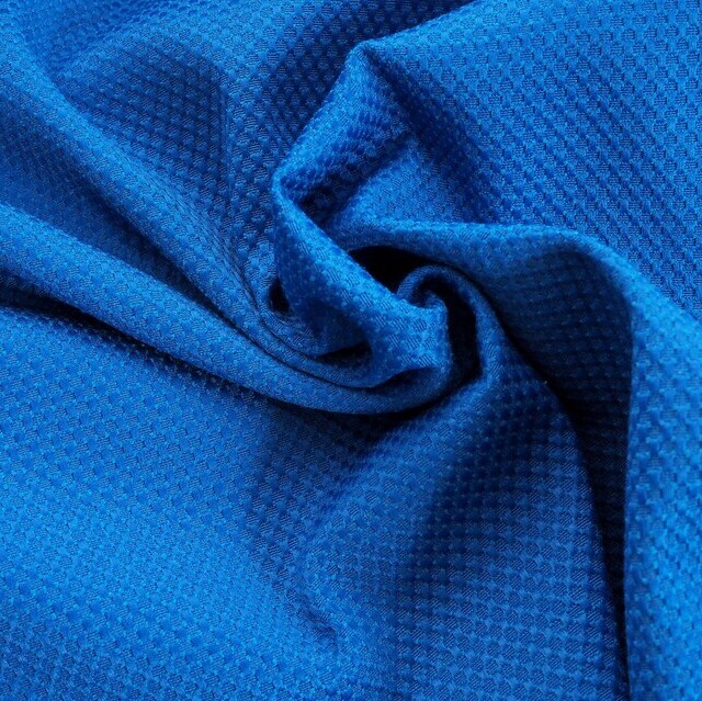 Stretch cotton-blend piqué in cobalt blue | View: Stretch cotton-blend piqué in cobalt blue